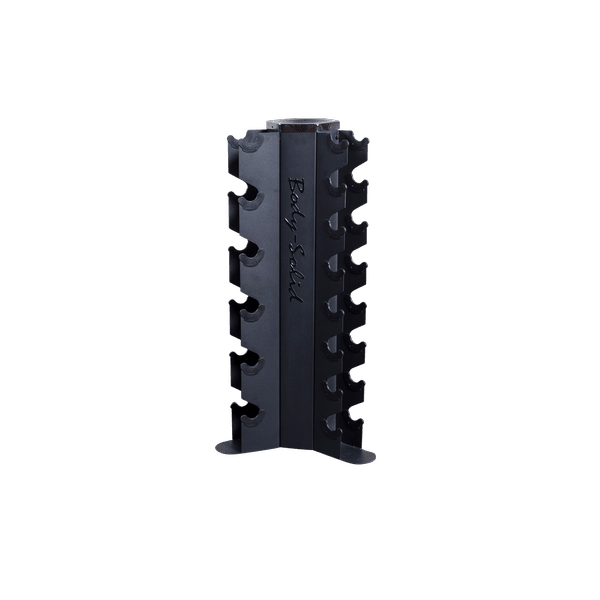 Body Solid Vertical Dumbbell Rack - Efficient Storage - 5-50lb Set - Black