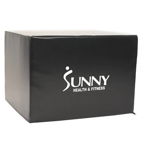 Sunny Health & Fitness 3-in-1 Foam Plyo Box-Versatile Workout Step-Durable Black, 28x24x20