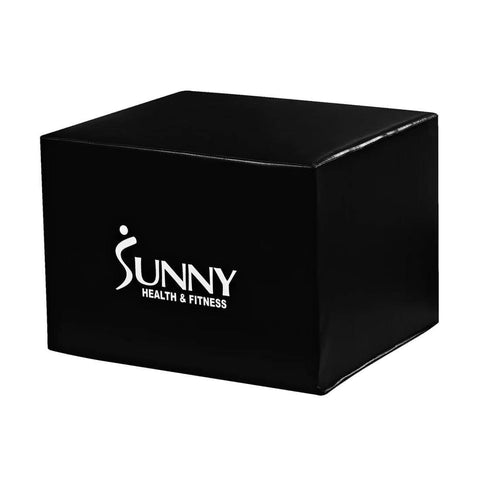 Sunny Health & Fitness 3-in-1 Foam Plyo Box-Versatile Workout Step-Durable Black, 28x24x20