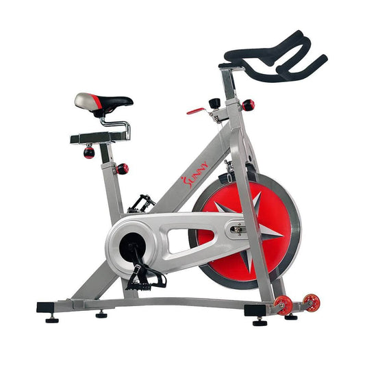 Sunny Health & Fitness 40 LB Indoor Cycling Bike-Heavy-Duty Pro Bike-Black, 46.5x18x46