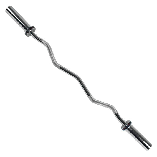 Sunny Health & Fitness 47" Olympic Curl Bar-Adjustable Resistance-Durable Steel-Bare Steel Finish