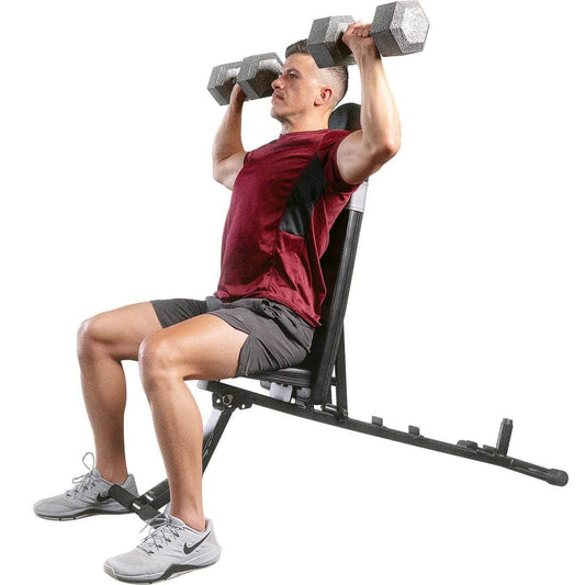 Sunny Health & Fitness Adjustable Gym Bench-Versatile Workout Bench-Heavy-Duty,Black,52.44x18.82x45.9