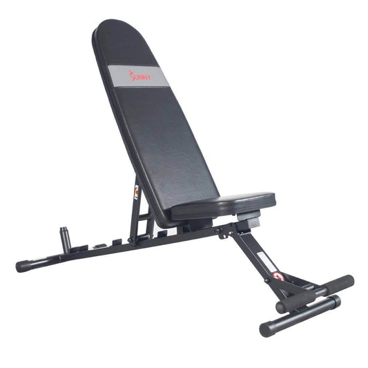 Sunny Health & Fitness Adjustable Gym Bench-Versatile Workout Bench-Heavy-Duty,Black,52.44x18.82x45.9