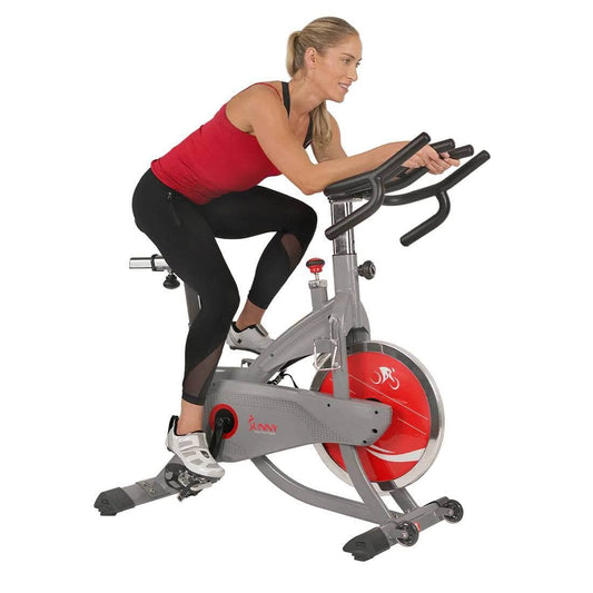 Sunny Health & Fitness AeroPro Indoor Cycling Bike-Magnetic Resistance-Multi-Grip Handlebars,Black,49x22x45.5