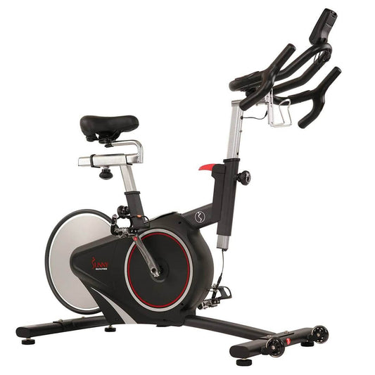 Sunny Health & Fitness Cardio Cycle Bike-Magnetic Exercise Bicycle-13-Level Resistance-Black, 53.2x 23.6x54.3