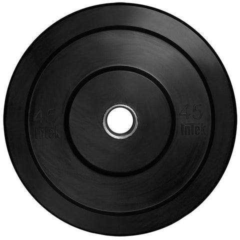 Intek Strength Champion Series Rubber Bumper Plates - RBB: Durable Weightlifting Plates for Home Gym - Black, Standard Size
