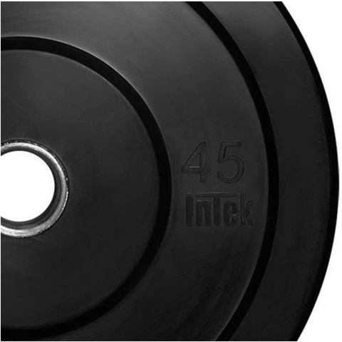 Intek Strength Champion Series Rubber Bumper Plates - RBB: Durable Weightlifting Plates for Home Gym - Black, Standard Size