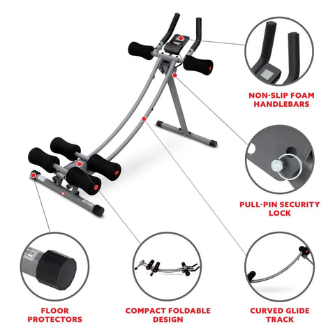 Sunny Health & Fitness Core Sculpting Ab Trainer-Abdominal Toning Machine- 56.1x22.6x36
