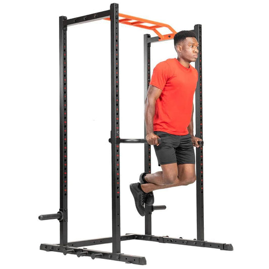Sunny Health & Fitness Upper Body Dip Bar Attachment-Sturdy Steel-Black-13x12.8x8.7