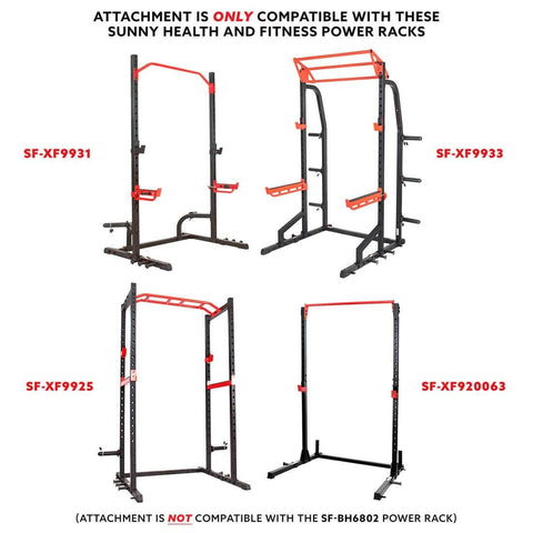 Sunny Health & Fitness Upper Body Dip Bar Attachment-Sturdy Steel-Black-13x12.8x8.7