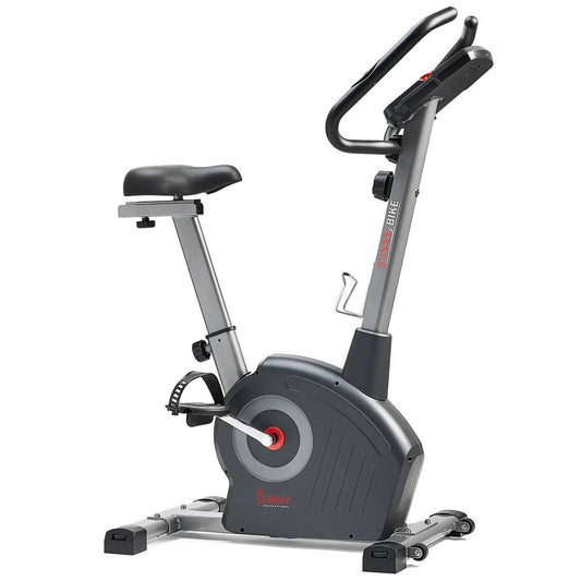 Sunny Health & Fitness Elite Smart Exercise Bike-Connected Fitness Home Gym-Black/Red-41.7Lx22.6x53.1