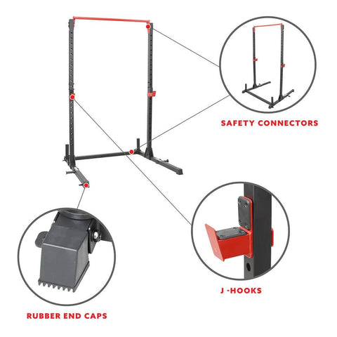 Sunny Health Fitness Essential Power Squat Stand-Heavy-Duty Rack-Adjustable Cage-Multi-Color