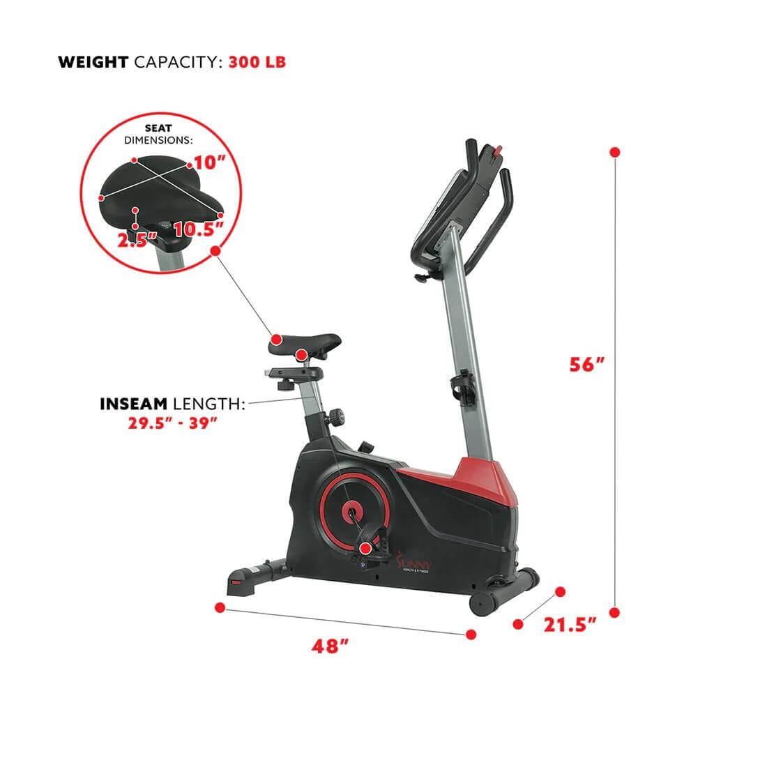 Sunny Health Fitness Evo-Fit Upright Exercise Bike-Advanced Cardio Machine - Multi-Color-Compact