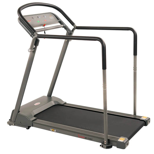 Sunny Health Fitness Foldable Bluetooth Treadmill - Portable Home Gym-Black-58x29x53