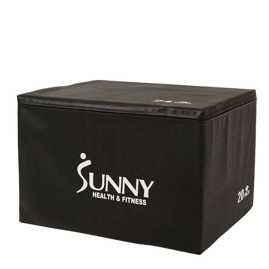 Sunny Health Fitness Plyo Jump Box: Boost Workouts - Foam Plyometrics - Compact - Black - 30x24