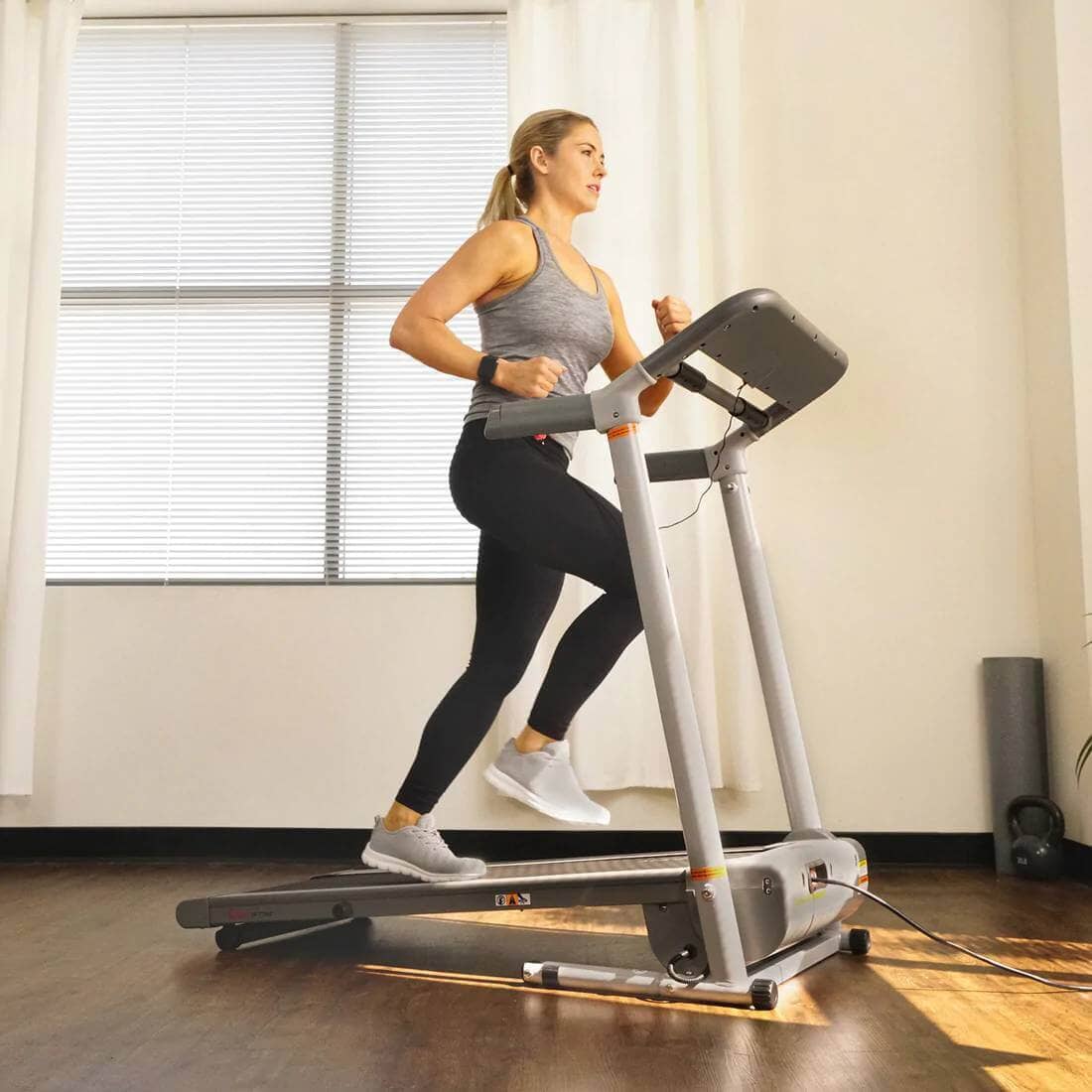 Sunny Health Fitness Compact Treadmill-Cardio Machine for Home-Space-Saving Foldable Design