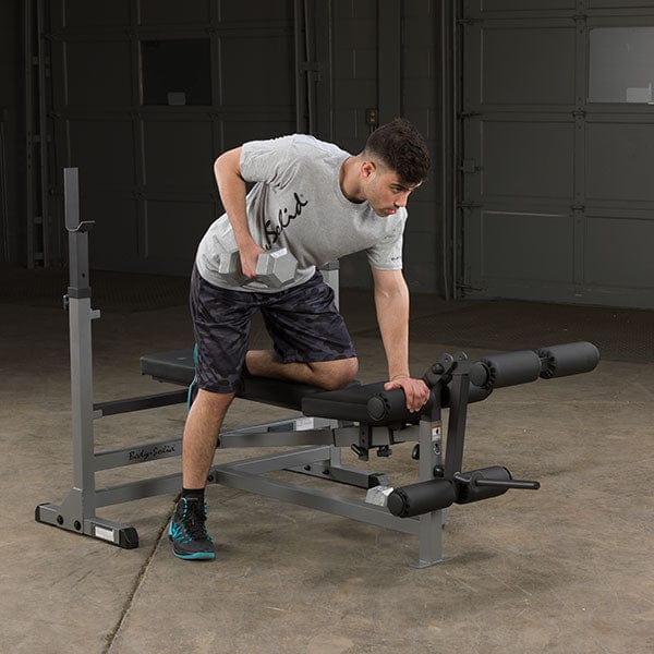 Versatile Body Solid Combo Bench - 5-in-1 Workout - Durable Strength Equipment - Black, 77x46x43