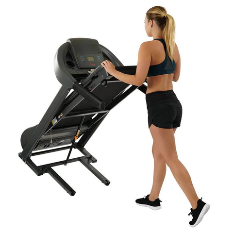 Sunny Health Fitness Heavy Duty Walking Treadmill -Sturdy Cardio Machine-Backlit Display-60.5