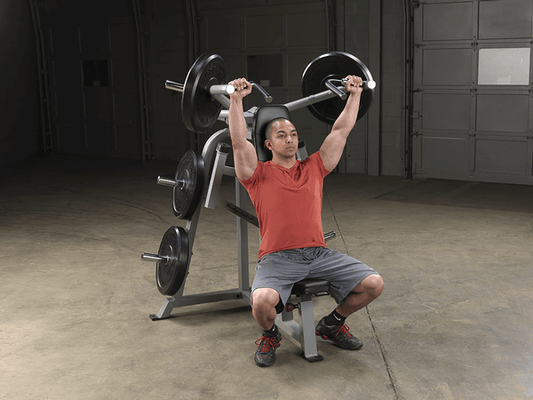 Body Solid Shoulder Press - Leverage Gym Equipment - Upper Body Gear - Fitness Device - Silver - Adjustable Size