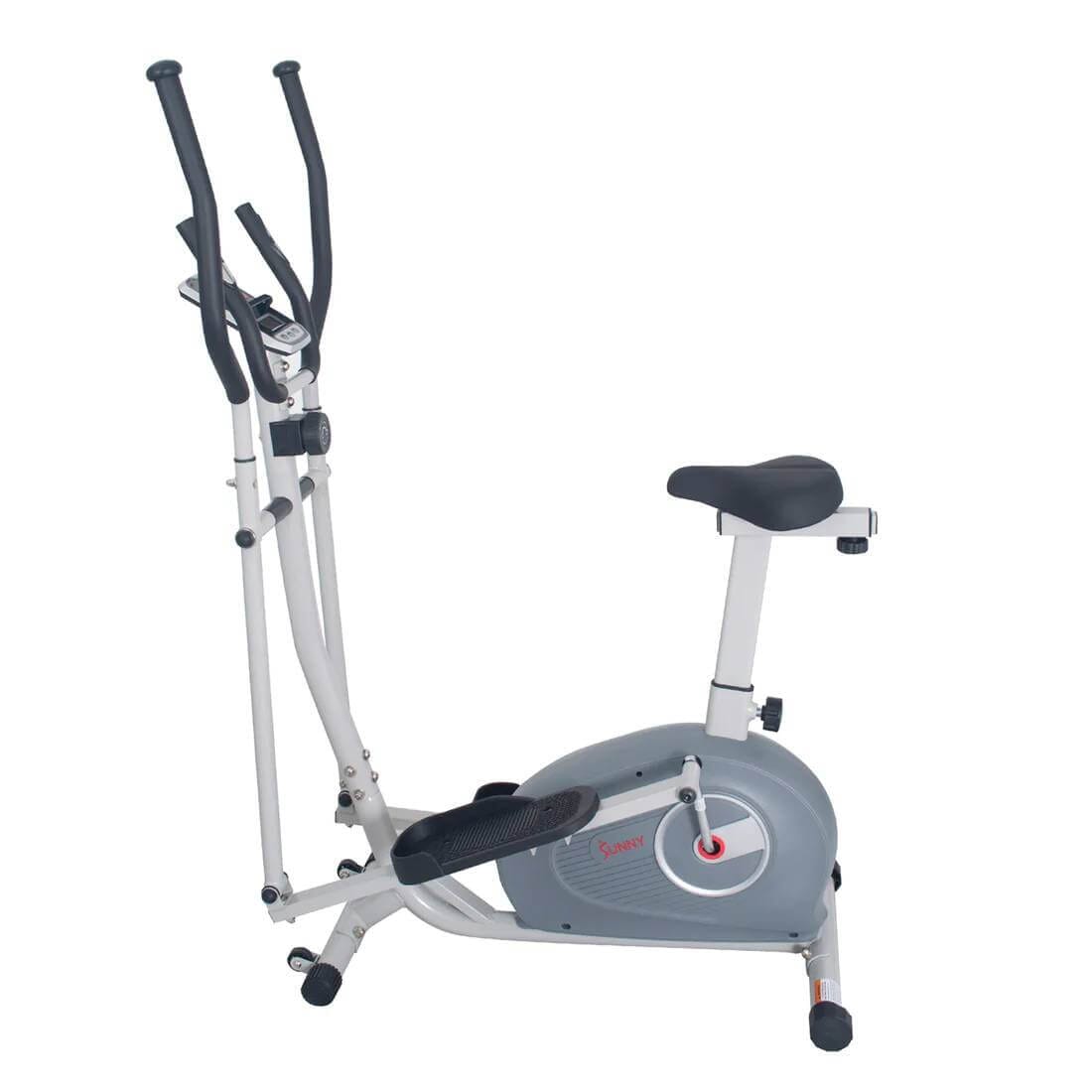 Sunny Health 2in1 Magnetic Elliptical Upright Bike-Versatile Cardio Machine-Quiet Drive-Black-45x22.5x59