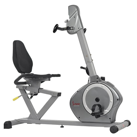 Sunny Health Fitness Magnetic Exercise Bike -Versatile Recumbent Cycle-Black-51x25Wx52.5