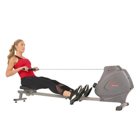 Sunny Health Fitness Magnetic Power Rowing Machine - Synergy Rower - Black -77Lx23x22.5