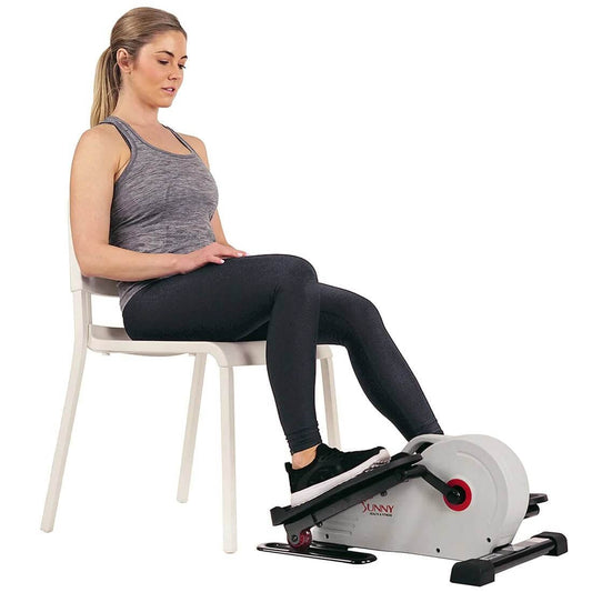 Sunny Health Fitness Under Desk Elliptical | Compact Peddler Exerciser | Low-Profile Workout