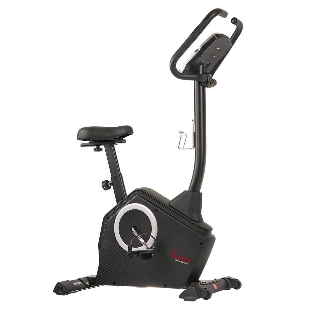 Sunny Health Fitness Programmable Upright Exercise Bike - Magnetic Cycle - Black -34x22.5x55.5 in