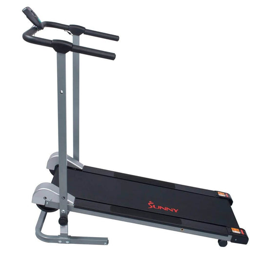 Sunny Health Fitness Foldable Walking Treadmill - Compact & Non-Electric -Black-49x23x50