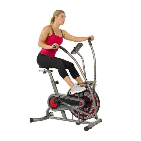 Sunny Health Fitness Progressive Air Bike - Cardio Cycle Machine - Black -40x23x47 in