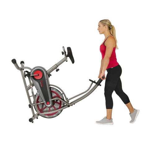 Sunny Health Fitness Progressive Air Bike - Cardio Cycle Machine - Black -40x23x47 in