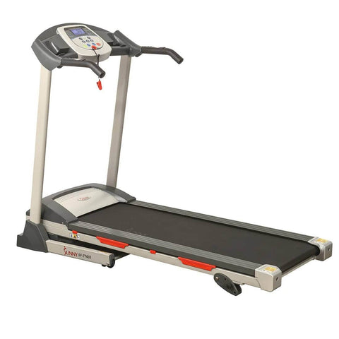 Sunny Health Fitness Electric Treadmill-Motorized Cardio Trainer-Compact & Portable-Black