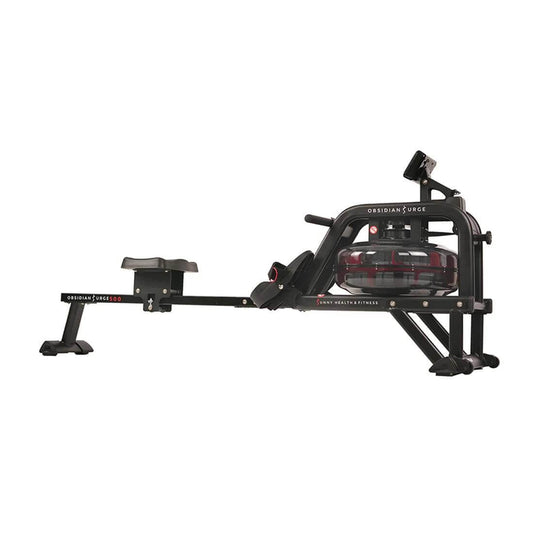 Sunny Health Fitness Obsidian Surge Water Rower-Smooth & Steady Rowing-Black-80L x22x 34