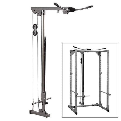 Body Solid Powerline Power Rack Lat Attachment - Back & Arm Strength - Nylon Cables -Black