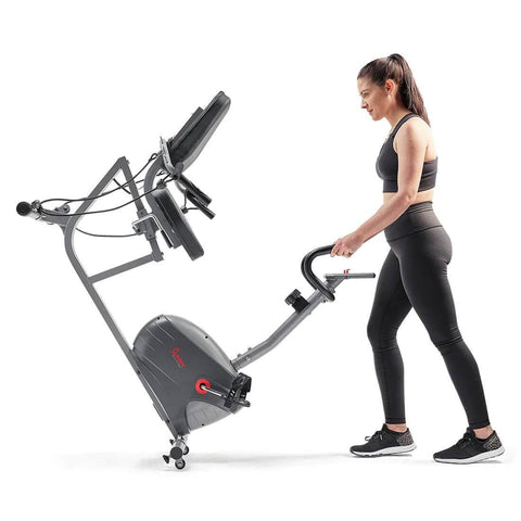 Sunny Health Fitness Interactive Recumbent Bike - Advanced Cardio Trainer - Full Body Workout
