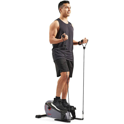 Sunny Health Fitness Compact Stand Up Elliptical-Quiet Under Desk Cardio-Home Exercise Equipment
