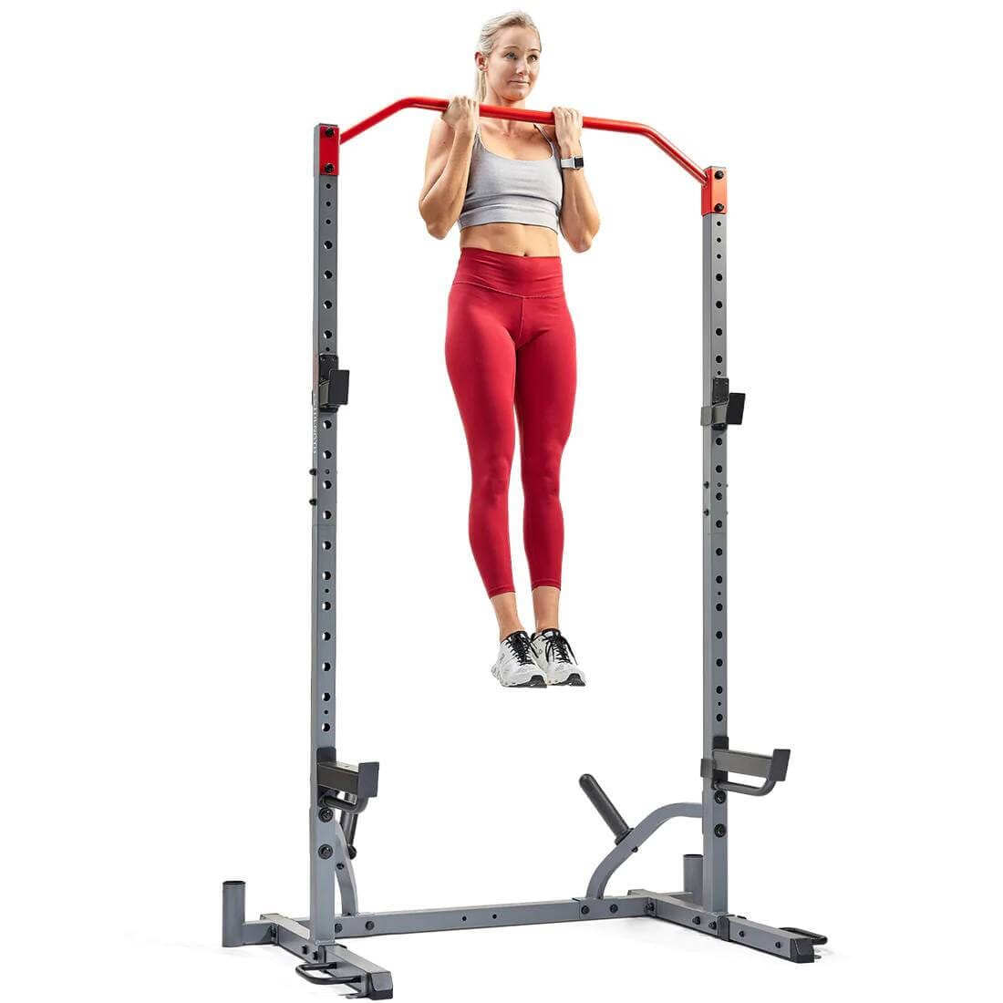 Sunny Health Fitness PowerVersa All-In-One Strength Rack-Versatile Gym Power Cage-Black-37.6x56.3x86.2