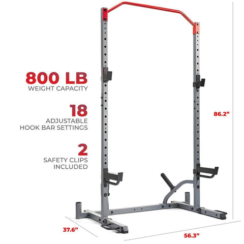 Sunny Health Fitness PowerVersa All-In-One Strength Rack-Versatile Gym Power Cage-Black-37.6x56.3x86.2