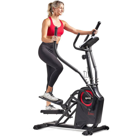 Sunny Health Fitness Premium Climber Elliptical - Versatile Cardio Machine-Black-44x25x 64