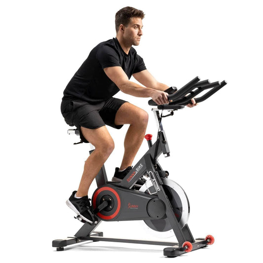 Sunny Health Fitness Premium Smart Indoor Cycle - Cardio Bike - Black -50.8x23.4x47.6