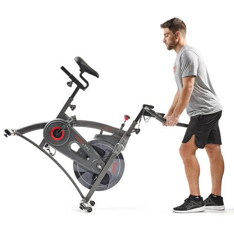 Sunny Health Fitness Premium Smart Cycling Bike - High-Performance Cardio-Black-48.8x20.1x48.6