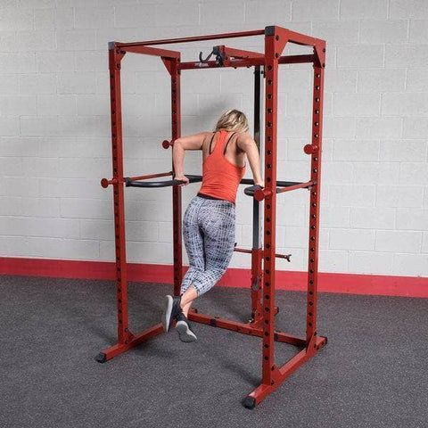 Body-Solid Power Rack Dip Attachment - Upper Body Fitness Accessory - Durable Steel - Black -Compact