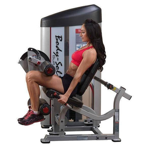 Body Solid Seated Leg Curl - Durable Lower Body Strength Machine - Black & Silver - 57x52x57