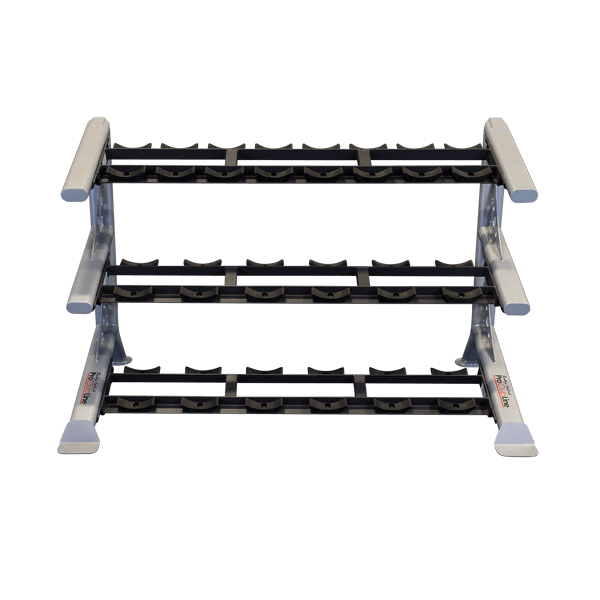 Body Solid Dumbbell Rack - Neat Organizer - Curved Design - Black - Efficient