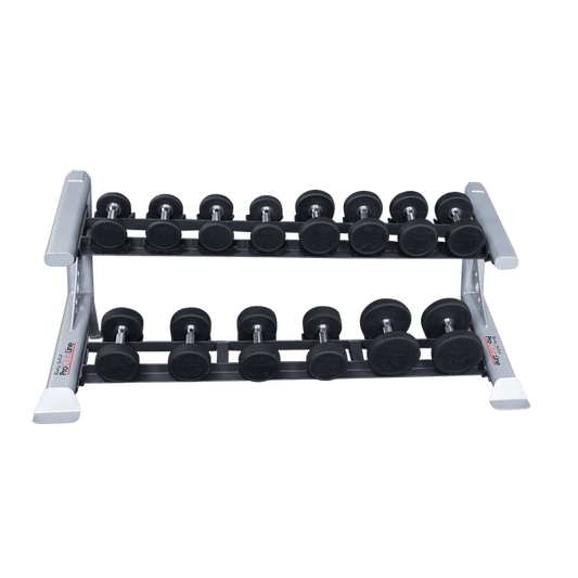 Body Solid Dumbbell Rack - Neat Organizer - Curved Design - Black - Efficient