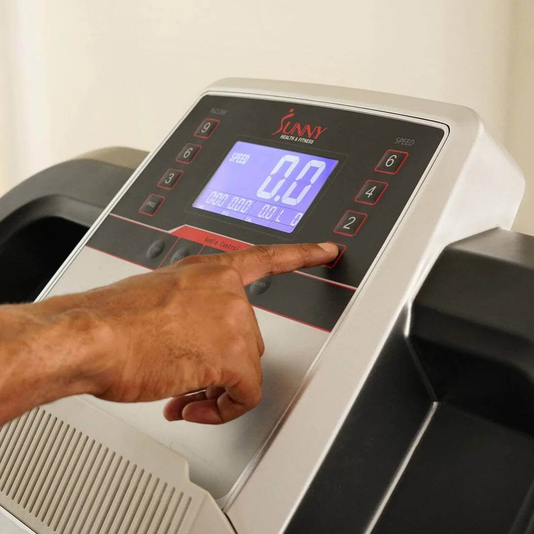 Sunny Health Fitness Smart Electric Folding Treadmill - Performance Cardio Machine - Black - 69L x 32W x 56H in