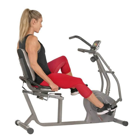 Sunny Health Fitness Cross Trainer Recumbent Bike-Full Body Workout-Magnetic Resistance-Black