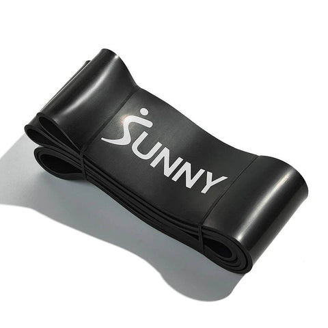 Sunny Health Fitness Elastic Resistance Band - Natural Latex - Black - 81.9x3.9x0.2