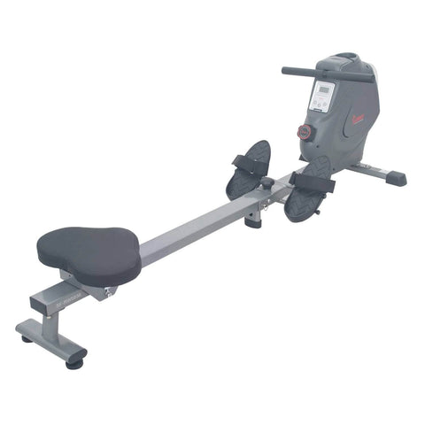 Sunny Health Fitness Magnetic Rower - LCD Monitor - Adjustable Resistance -Black & Gray -76.8x22.8