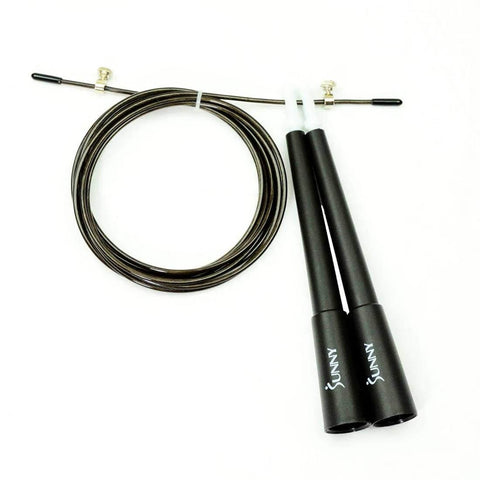 Sunny Health Fitness Speed Cable Skipping Rope - Adjustable & Durable -Black-118x1x1 in.